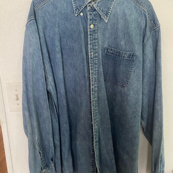 J RIGGINS Men’s denim Xl button down shirt - Picture 1 of 3